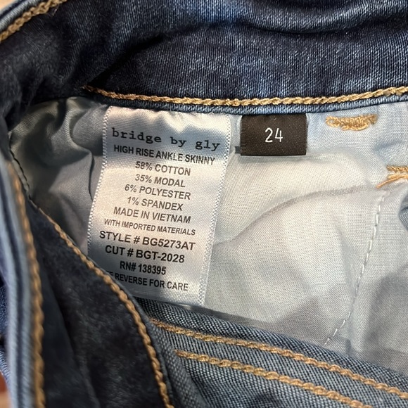 Bridge by gly button fly Jean, skinny leg, size 24 - Picture 4 of 4
